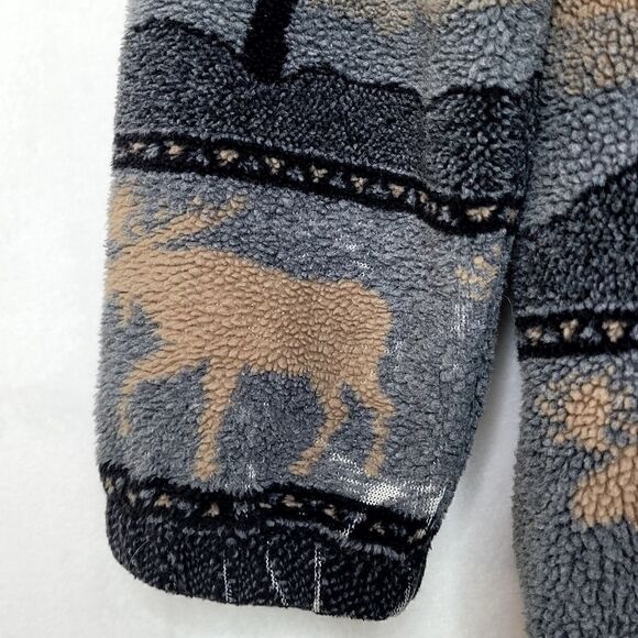 Vintage TeePee Canadian Wilderness Full Zip Fleece Sweater Size Medium - Picture 4 of 11